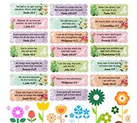 Outus Lot de 200 autocollants avec verset de la Bible - Autocollants inspirants - Verset de la Bible - Autocollants de motivation pour la foi de Jésus Chrétien - Pour Noël, l'école, les cadeaux, les