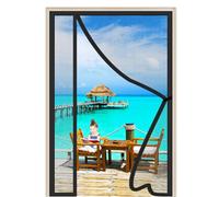 Ouverture Latérale Moustiquaire De FenêTre 160x225cm Moustiquaire De FenêTre Autocollante Moustiquaire Baie Vitree Coulissante Installation Facile Sans Outils Noir