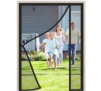 Ouverture Latérale Moustiquaires pour Portes 85x235cm Noir Rideaux Anti Mouche avec Bandes Magnétiques Fermeture Automatique Installation Facile Sans Outils Pour Balcon Chambre Salon Fenêtre