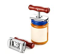 Ouvre-Bocal Sans Effort, Ouvre-Boîte de Conserve Réglable 2,5-10,2 cm, Décapsuleur pour Bocaux Antidérapant avec Manche en Bois, Ouvre Boite de Bocal en Acier Inoxydable, pour Seniors et Mains Faibles