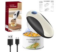 Ouvre-boîte électrique, à bouton unique, sans fil, rechargeable, blanc