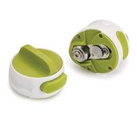 Ouvre-boîte manuel compact - DOK - Bouchon automatique - Blanc/Vert - Poignée facile à tourner - Portatif - 1 pièce