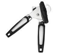 Ouvre-boîte manuel inox 3 en 1 avec décapsuleur pour cuisine seniors | Ouvre-boîte ergonomique avec bouton rotatif, poignée facile, durable et sûr pour usage quotidien, camping et barbecue