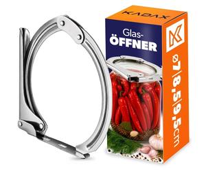 Ouvre-bouchon KADAX pour bocaux avec couvercle en verre et joint en caoutchouc, ouvre-couvercle en verre pour couvercles de diamètre 7 à 9,5 cm, ouvre-couvercle pour bocaux, ouvre-couvercle pour conse
