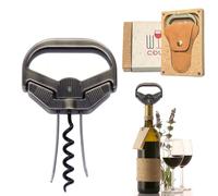 Ouvre-bouteille 3-en-1 de type "Ah-So" et tire-bouchon à double spirale, idéal pour les bouchons anciens