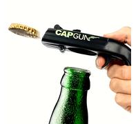 Ouvre-bouteille avec pistolet à capuchon amusant, parfait pour les Bars à domicile, les fêtes et les cadeaux de mariage, pistolet à capuchon pour hommes, ouvre-bouteille de bière, 1 pièce Gris foncé