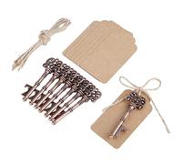 Ouvre Bouteille Cuivre 12pcs orme Ouvre avec Cartes d'étiquette et Nature Jute