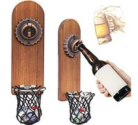 Ouvre-bouteille de Bière Magnétique,Décapsuleur Mural Personnalisé,Decapsuleur Drôle avec Capsules Collecteur de Bouchons,Cadeaux Créatifs pour Hommes Femmes Amis Famille Amateurs de Bière(Capsules)