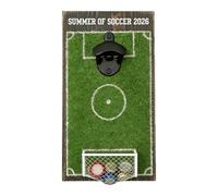 Ouvre-bouteille de bière - Ustensile de cuisine en forme de terrain de football - Décapsuleur avec collecteur de couvercle pour bouchons de couronne - Pour hommes, bière, vin, eau, cuisine, bar, fête