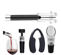 Ouvre-bouteille de pompe à pression d'air, jeu d'ouverture du vin de pompe à air,Ensemble d'ouverture de bouteille de vin réutilisable avec coupe-papier, verseur d'aérateur, bouchon sous vide | Tire-b
