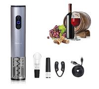 Ouvre-bouteille de vin électrique automatique, tire-bouchon électrique rechargeable avec aérateur, coupe-capsule, bouchon à vin, câble de charge USB-C, coffret cadeau pour femmes amateurs de vin