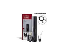 Ouvre-bouteille de vin noir électrique ensemble echargeable tire-bouchon automatique avec coupe-feuille pour vin rouge G