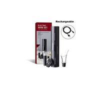 Ouvre-bouteille de vin noir électrique ensemble echargeable tire-bouchon automatique avec coupe-feuille pour vin rouge G