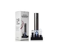 Ouvre-bouteille de vin noir ensemble électrique usb avec base de chargement automatique à un bouton tactile tire-bouchon