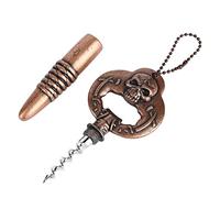 Ouvre-bouteille de vin Portable porte-clés Design tire-bouchons en alliage de Zinc tête de mort-modèle tire-bouchons de bière rétro cuivre placage artisanat pour la maison