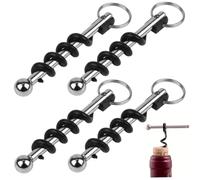 Ouvre-bouteille de voyage, paquet de 4, clé à vin poche portable | Conception de poche compacte, extraction facile du liège, construction en métal, idéal pour les serveurs et les sorties en p