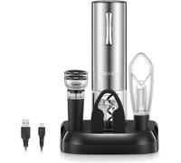 Ouvre-bouteille électrique - Ensemble d'ouvre-bouteilles - Pour ouvrir le vin - Rechargeable - 7 pièces - Argenté