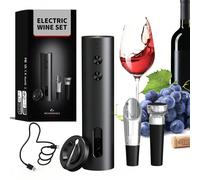 Ouvre-bouteille électrique rechargeable | Coffret cadeau comprenant un coupe-capsule, un verseur, un bouchon à vide | Ouvre-bouteille automatique rechargeable Type-C pour vin rouge pour la maison, la