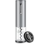 Ouvre-bouteille électrique - Tire-bouchon automatique - Permet d'ouvrir les bouteilles rapidement - Inclut un coupe-capsule - Rechargeable - Argenté