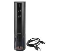Ouvre-bouteille électrique - Tire-bouchon électrique - Acier inoxydable - Noir - Livré avec un chargeur de 19,5 cm