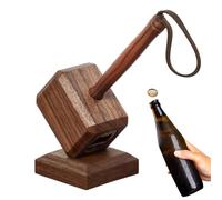 Ouvre-bouteille En Bois, Ouvre-bière En Forme De Marteau, Ouvre-bouteille Unique Avec Base Magnétique, Faveurs De Mariage Ouvre-bouteille D'eau De Bière Pour Capsules De Boissons Gazeuses Canettes