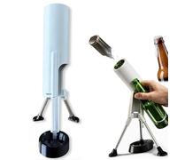 Ouvre-bouteille en mortier pour bouteille de bière, lanceur de capsule automatique de 51 mm avec poussoir, ouvre-bouteille en mortier, outil d'ouverture de bouteille mains libres drôle et accessoire