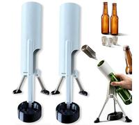 Ouvre-bouteille en mortier pour bouteille de bière, lanceur de capsule automatique de 51 mm avec poussoir, ouvre-bouteille en mortier, outil d’ouverture de bouteille mains libres drôle et accessoire