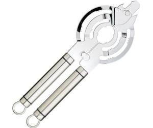 Ouvre-bouteille et bocal professionnel avec extracteur d'anneau en acier inoxydable - convient à la plupart des couvercles et bouchons à vis - ouvre-bocal argenté