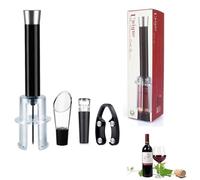 Ouvre-bouteille Manuel à Pression d'air, 4 en 1 Ensemble Ouvre-Bouteille, Tire-Bouchon avec Coupe-Capsule, Bouchon Sous Vide, Verseur Aérateur de Vin, Tire Bouchon de Vin Cadeau Ouvre Bouteille
