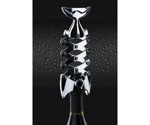 Ouvre-bouteille Unyqoos® en acier inoxydable – poignée ergonomique, mécanisme à ressort pour un décapsulage facile, design en forme de poisson, livré avec une boîte cadeau argentée