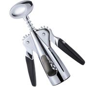 Ouvre-bouteille Vin Multifonction en Alliage Zinc Ergonomique argenté | Ouverture Manuelle Fluide, Surface Lisse, Adapté aux Bouteilles de Vin et Bouchons, pour Repas Familiaux, Anniversaires