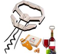 Ouvre-bouteille vintage Ibenzoa® avec fourchette 2-en-1, en acier inoxydable et alliage de zinc, comprenant un étui de rangement our le vin et le champagne