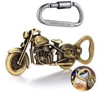 Ouvre-bouteille vintage pour moto Unyqoos® avec porte-clés à mousqueton – Alliage de zinc, 12,6 x 5,1 x 0,5 cm, 86 g, cadeau pour les amateurs de bière