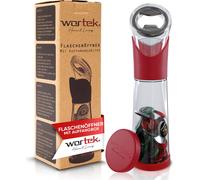 Ouvre-bouteille Wortek avec récipient collecteur, rouge - Ouvre-boissons, ouvre-bière, ouvre-bouteilles de bière, capuchons de bouteilles, collection, bar, cuisine, camping, accessoires - Cadeau pour 