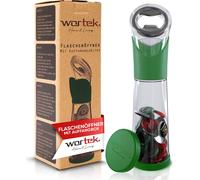 Ouvre-bouteille Wortek avec récipient collecteur, vert - Ouvre-boissons, ouvre-bière, ouvre-bouteilles de bière, capsules de bière, collection, bar, cuisine, camping, accessoires - Cadeau pour les hom