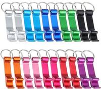 Ouvre-bouteilles en aluminium compact Unyqoos®, à porter comme porte-clés – lot de 20, léger et pratique, également utilisable comme ouvre-boîtes, avec anneau de clé inclus
