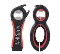 Ouvre-bouteilles multifonctionnels 5-en-1, ouvre-bocal, famille de cuisine pratique en acier inoxydable pour ouvrir la bière, le