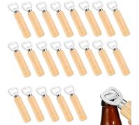 Ouvre-bouteilles - Ouvre-bière - Paquet de 100 - Bois non traité - Adapté à la gravure laser - Acier inoxydable - Idéal pour un cadeau fait maison