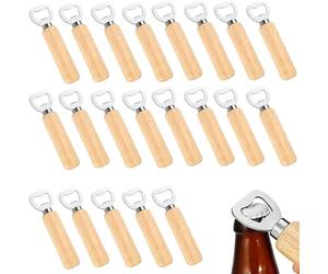 Ouvre-bouteilles - Ouvre-bière - Paquet de 100 - Bois non traité - Adapté à la gravure laser - Acier inoxydable - Idéal pour un cadeau fait maison