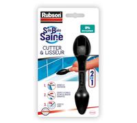 Ouvre Cartouche & Lisseur Rubson - Outil 2 en 1 pour rénovation de joint - Cutter pour ouvrir toutes cartouches - Lisse le joint pour une finition parfaite