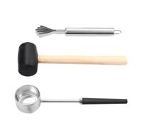 Ouvre-noix Manuel en Acier Inoxydable, Kit Portable à Poignée Bois | Fruits Exotiques, Poignée Ergonomique en Caoutchouc, Usage Familial, Pique-niques