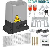 Ouvre-porte coulissant de 350W – pour portes coulissantes jusqu'à 12 mètres et d'un poids maximal de 800 kg – Système d'ouverture pour portes coulissantes – Gris – avec 2 clés et télécommande – pour h