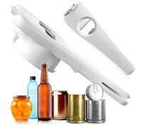 Ouvre-pot multifonctionnel en acier inoxydable pour bouchons à capsules, canettes et bocaux 25 x 9,8 x 3 cm, blanc