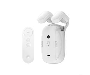 Ouvre-rideau et ferme-rideau automatique, ouvre-rideau électrique télécommandé, moteur de rideau automatique alimenté par batterie 4000mAh, blanc, 11,4×6,6×6,1 cm