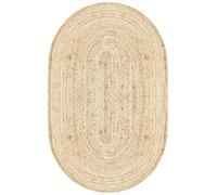 Ovale Jute Tapis Décoration Murale Extérieur Jardin Couloir Nature 150cm Grand