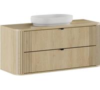 OVALIA CREMONA 2S Meuble-lavabo en crémone chêne 120 cm avec lavabo sur colonne RIVER