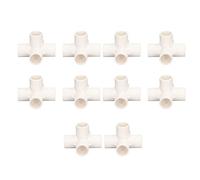 OVAQUIXI 20mm Tube PVC Raccord 5 Voies Coude 3D 90 Degrés (WHITE) | Connecteur de Joint de meuble en PVC, diamètre intérieur de 20mm, 5 Ports, 3 , étagère de clôture pour chat, Support de