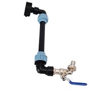 OVAQUIXI Adaptateur coudé IBC pour Réservoir de Conteneur, Connecteur de Robinet de Sortie à Col de Cygne pour un Remplissage Facile de L'eau, Réservoirs IBC et Barils de Produits Chimiques, Laiton