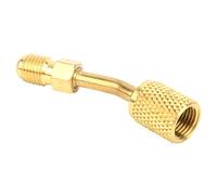 OVAQUIXI Adaptateur de Pompe à Vide R410A 1/4" Mâle SAE vers 5/16" Femelle SAE, Matériau en Laiton Durable, Idéal pour Les Installations de Systèmes Divisés, 1 Pièce (AD87-45)