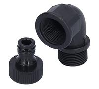 OVAQUIXI Adaptateur de Tuyau en Plastique de Connecteur Coudé avec Filetage Femelle G1 et Mamelon Mâle de 15 Mm, 2 Ensembles pour Changement de Direction de Raccordement de Tuyau d'Arrosage de